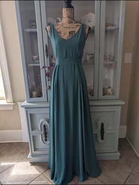 Show Me Your MuMu Teal Sleeveless V-Neck Maxi Dress